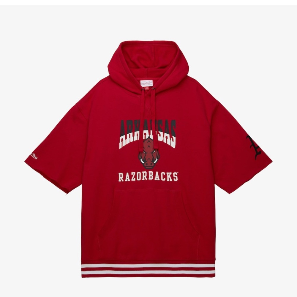 Rare Arkansas Razorbacks Red Hoodie Mitchell and Ness Sz L NWT
